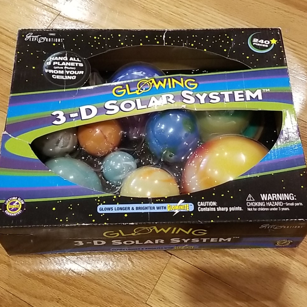 Nwot! Glowing 3d solar system